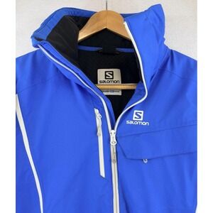 Salomon Men's Blue Ski Jacket Advanced Skin Dry 10k Waterproof, Size Medium